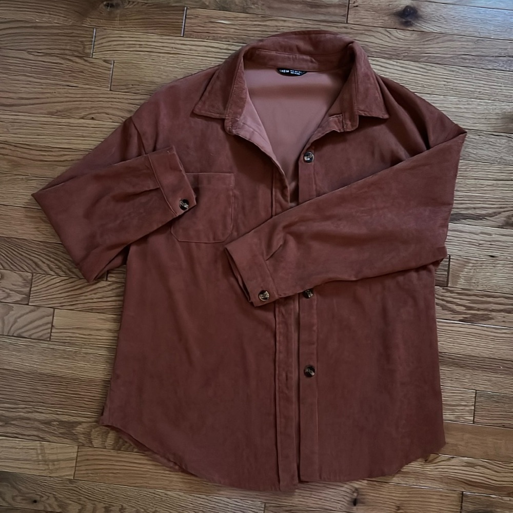 Red/orange solid color blazer